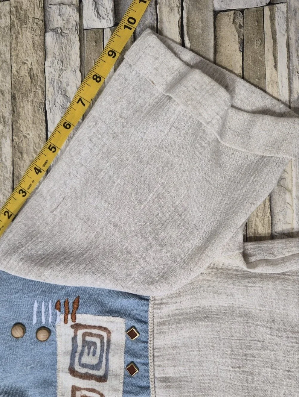 Vintage ​City Girl 2Pc Set Woman's 8/12 Beige Boho Western Linen Classic Retro